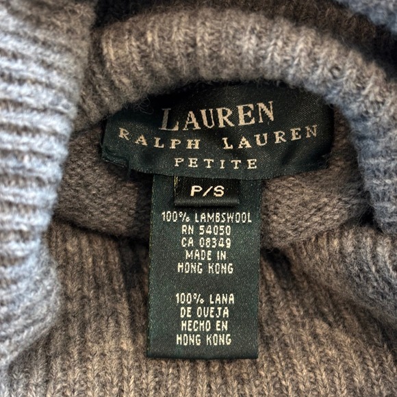 VTG Lauren Ralph Lauren LambsWool Sweater Turtleneck Ice Skaters Gray Sz S P - Picture 6 of 9